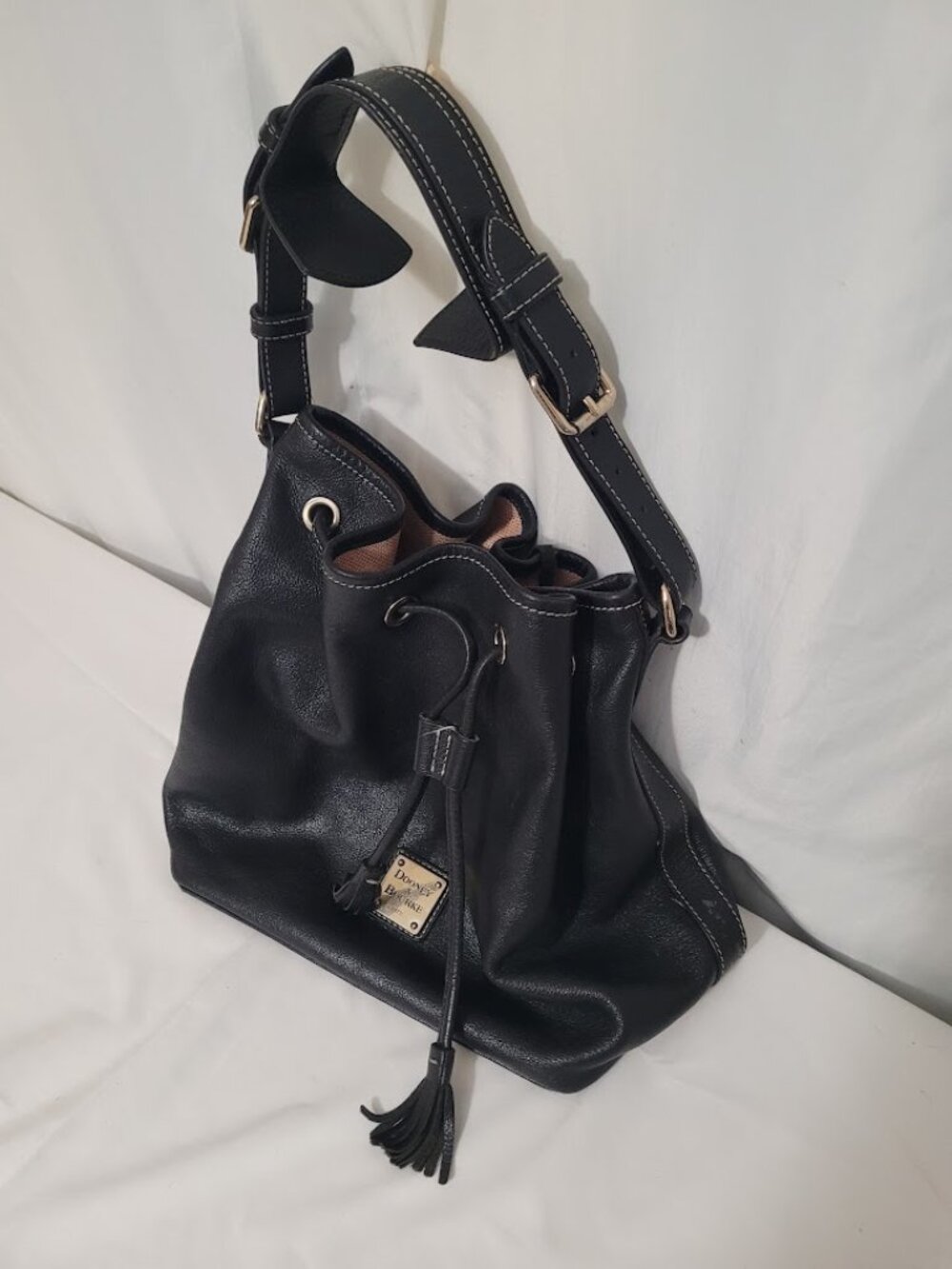 Dooney & Bourke Pebble Grain Drawstring Italian Leather Bag